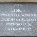 Tabliczka Zofii Libich na Pomniku Sprawiedliwych MZW DSC03034