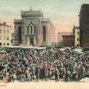 Alte Szil with market - Postcard colorized