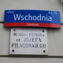 Plaque former Piłsudskiego Street, Łódź Wschodnia Street