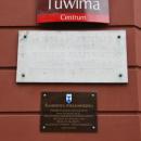 Plaque about name of the Tuwima Street in Łódź