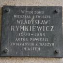 Plaque Władysław Rymkiewicz, Łódź 8 Narutowicza Street