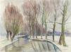 Henryk Epstein Pejzaż zimowy - drzewa nad rzeką