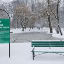 Stanisław Staszic park in Łódź in winter