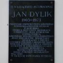 Plaque Jan Dylik, Łódź 11 Marie Curie Street