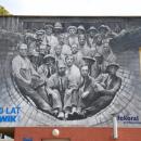 Mural of sewerage workers, Łódź 52 Wierzbowa Street
